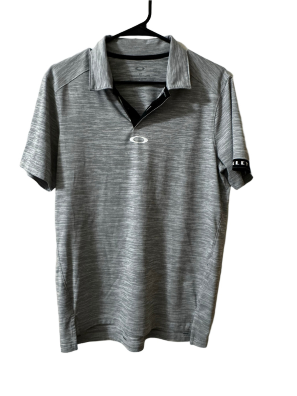 Oakley Polo Shirt Size Small Grey Black Short Sleeve Golf Shirt